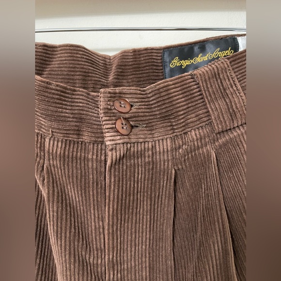 Giorgio Sant’Angelo Brown Corduroy Tapered Style  High-Waist Pants Size 10 - Picture 7 of 10